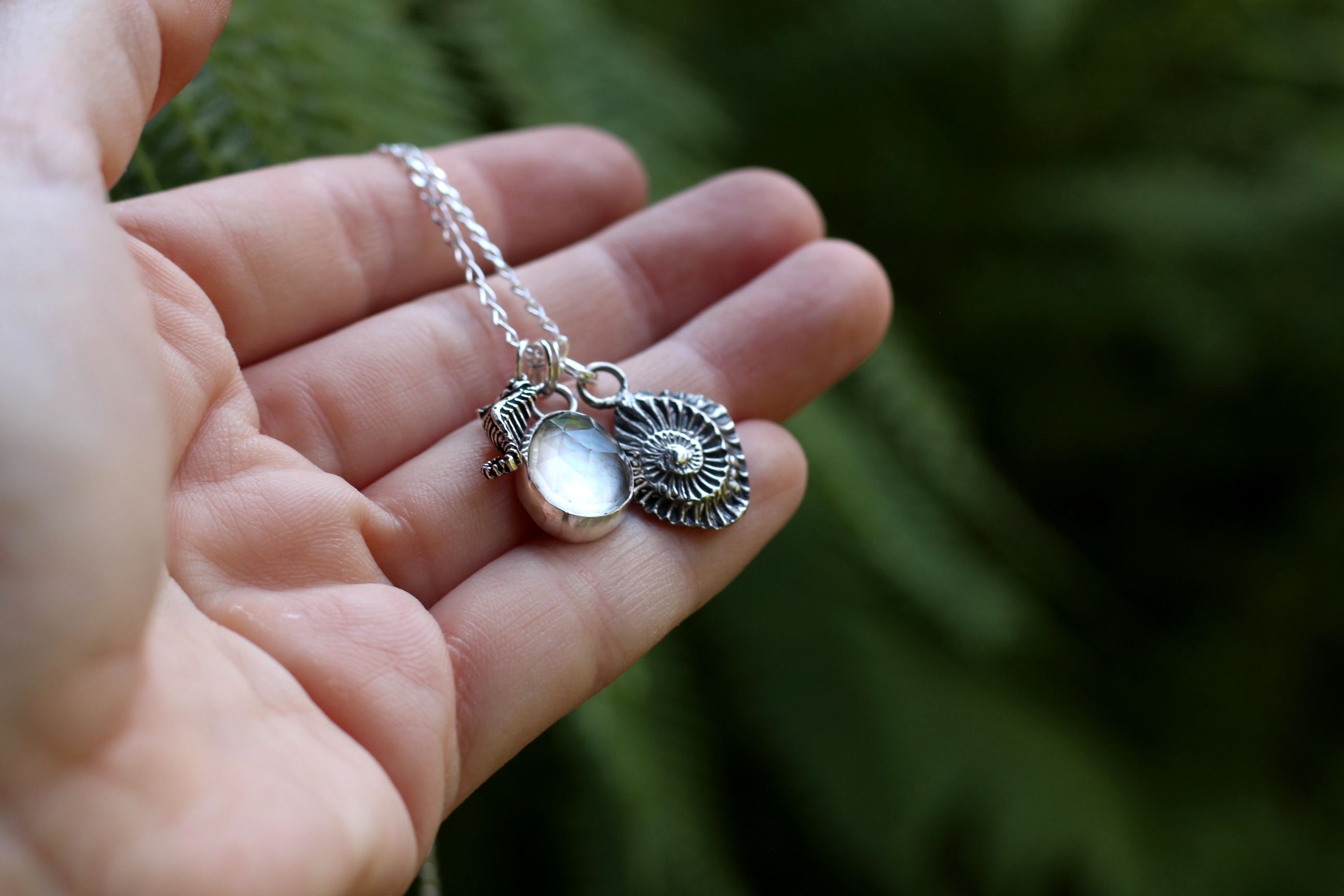 Fossil & Seahorse Charms